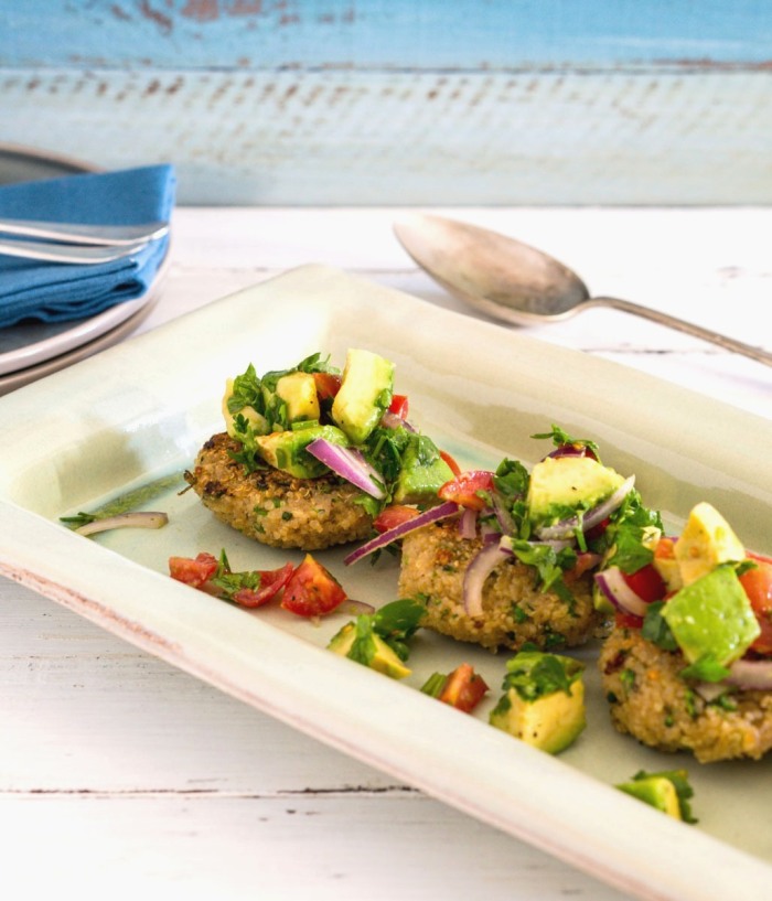Quinoa Fritters with Avo Salsa